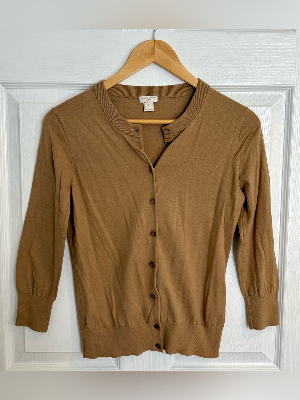 J. Crew The Clare Cardigan in Camel Brown